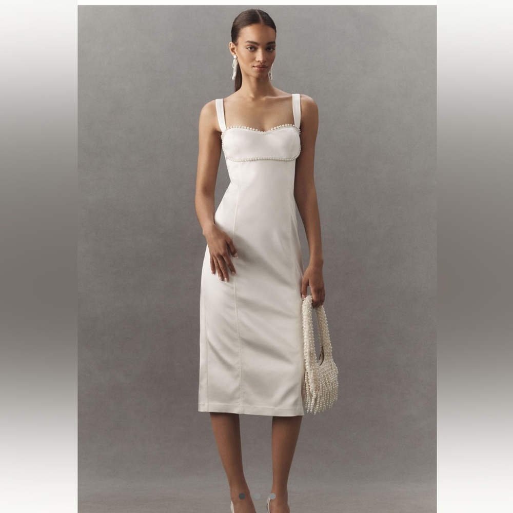 Pearl sweetheart midi dress